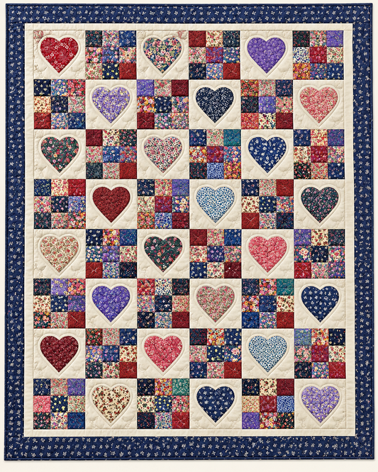 Scrapbook Hearts TD101026454 Quilt Blanket