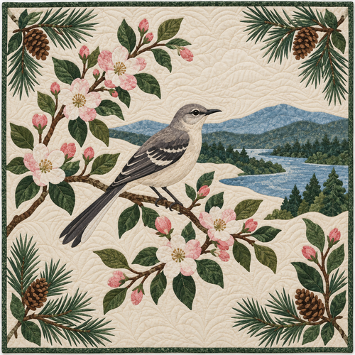 Arkansas Apple Blossom Mockingbird TD181026116 Quilt Blanket