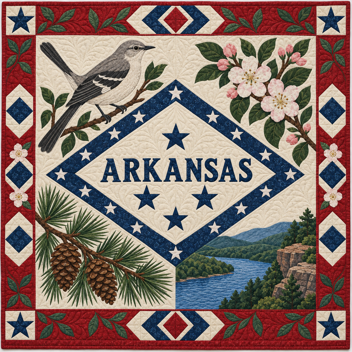 Arkansas Natural State Treasures TD181026119 Quilt Blanket
