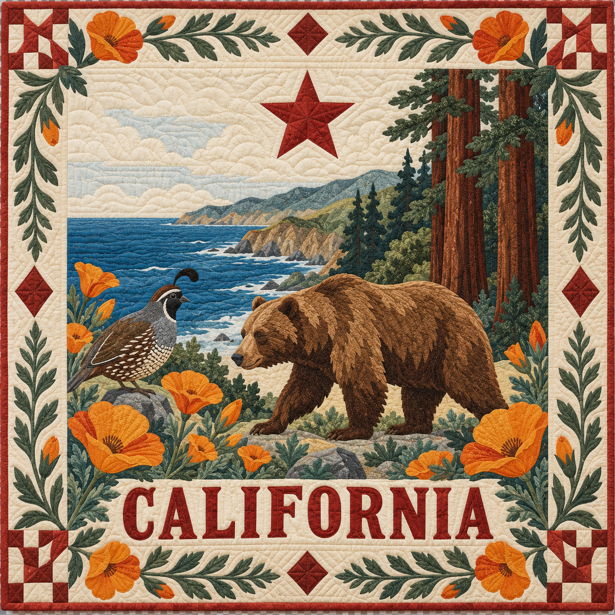 California Golden State Gathering TD181026122 Quilt Blanket