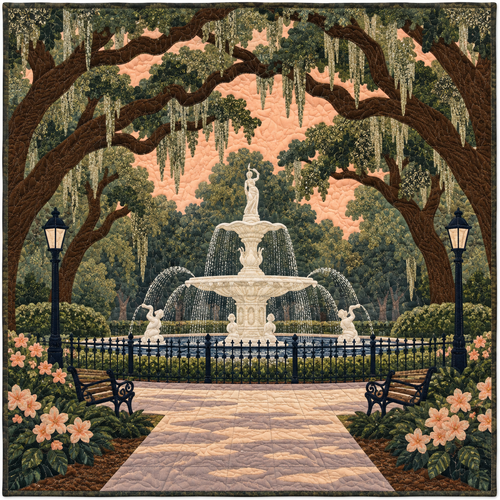 Georgia Savannah Fountain TD181026149 Quilt Blanket
