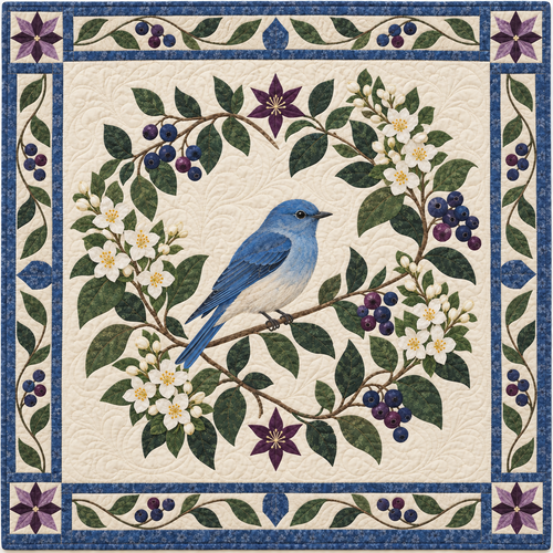 Idaho Bluebird And Syringa TD181026156 Quilt Blanket