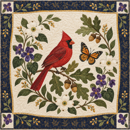 Illinois Cardinal And Violets TD181026161 Quilt Blanket