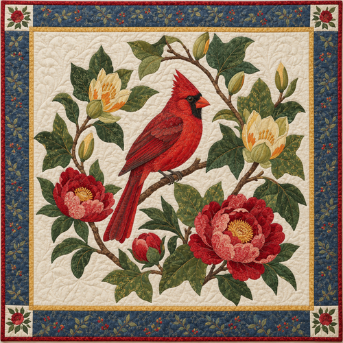 Indiana Peony Cardinal TD181026170 Quilt Blanket
