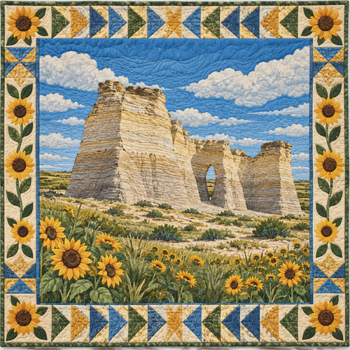 Kansas Monument Rocks Light TD181026178 Quilt Blanket