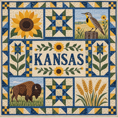 Kansas Sunflower State Home TD181026179 Quilt Blanket