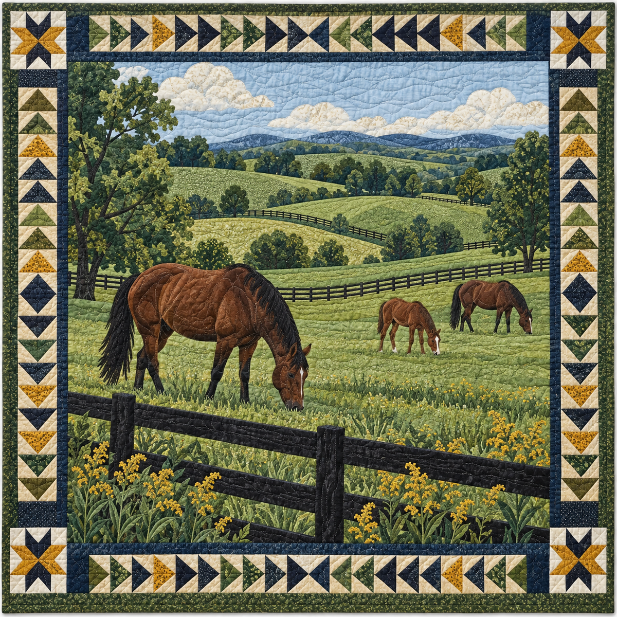Kentucky Pasture At Dawn TD181026185 Quilt Blanket