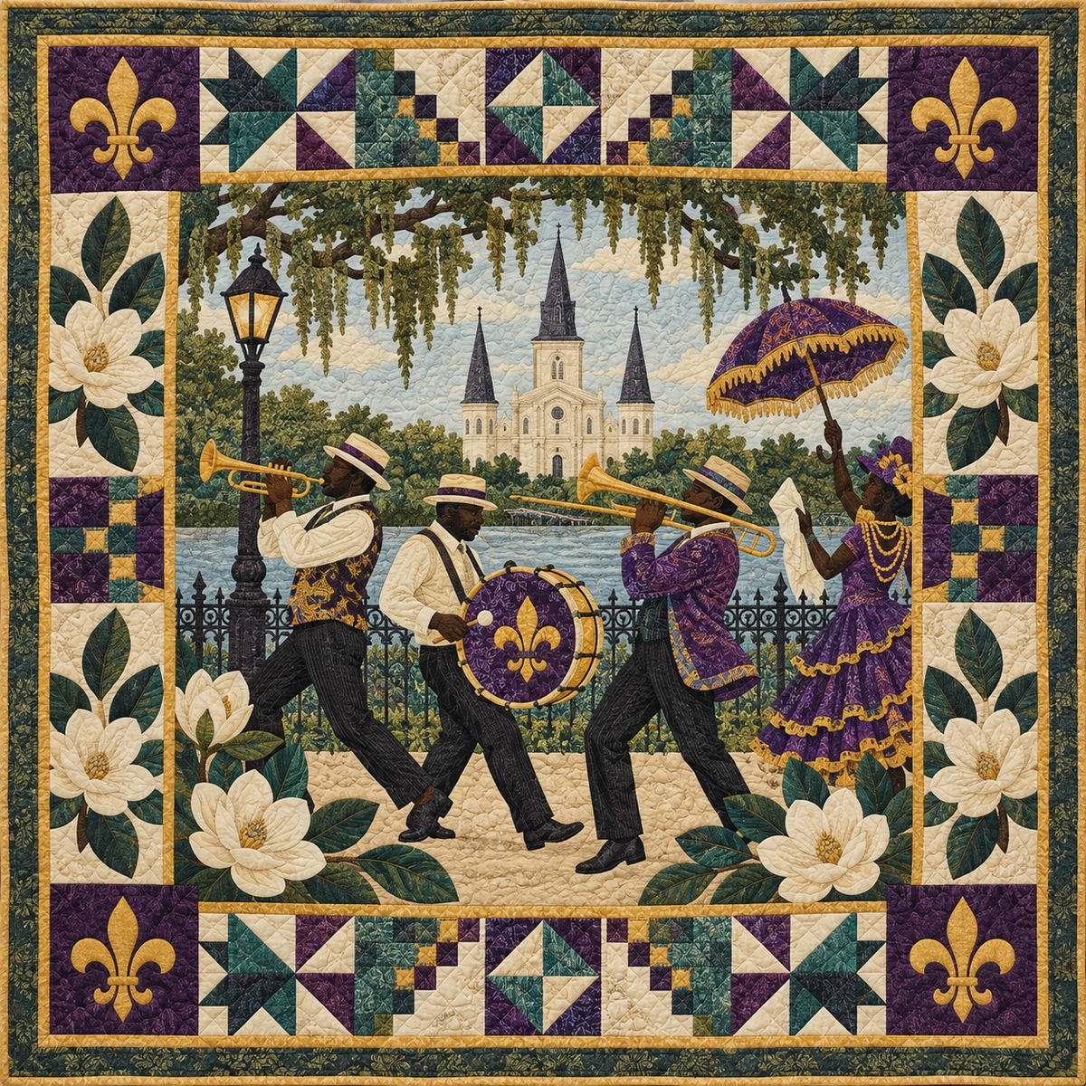 Louisiana Second Line Stitches TD181026190 Quilt Blanket