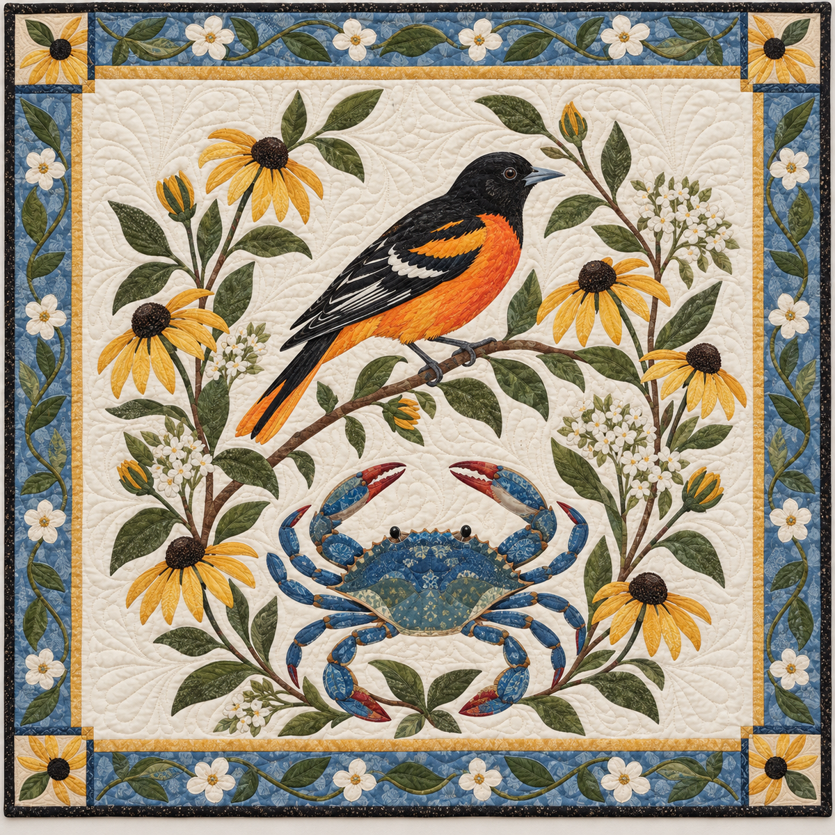 Maryland Oriole And Susans TD181026199 Quilt Blanket