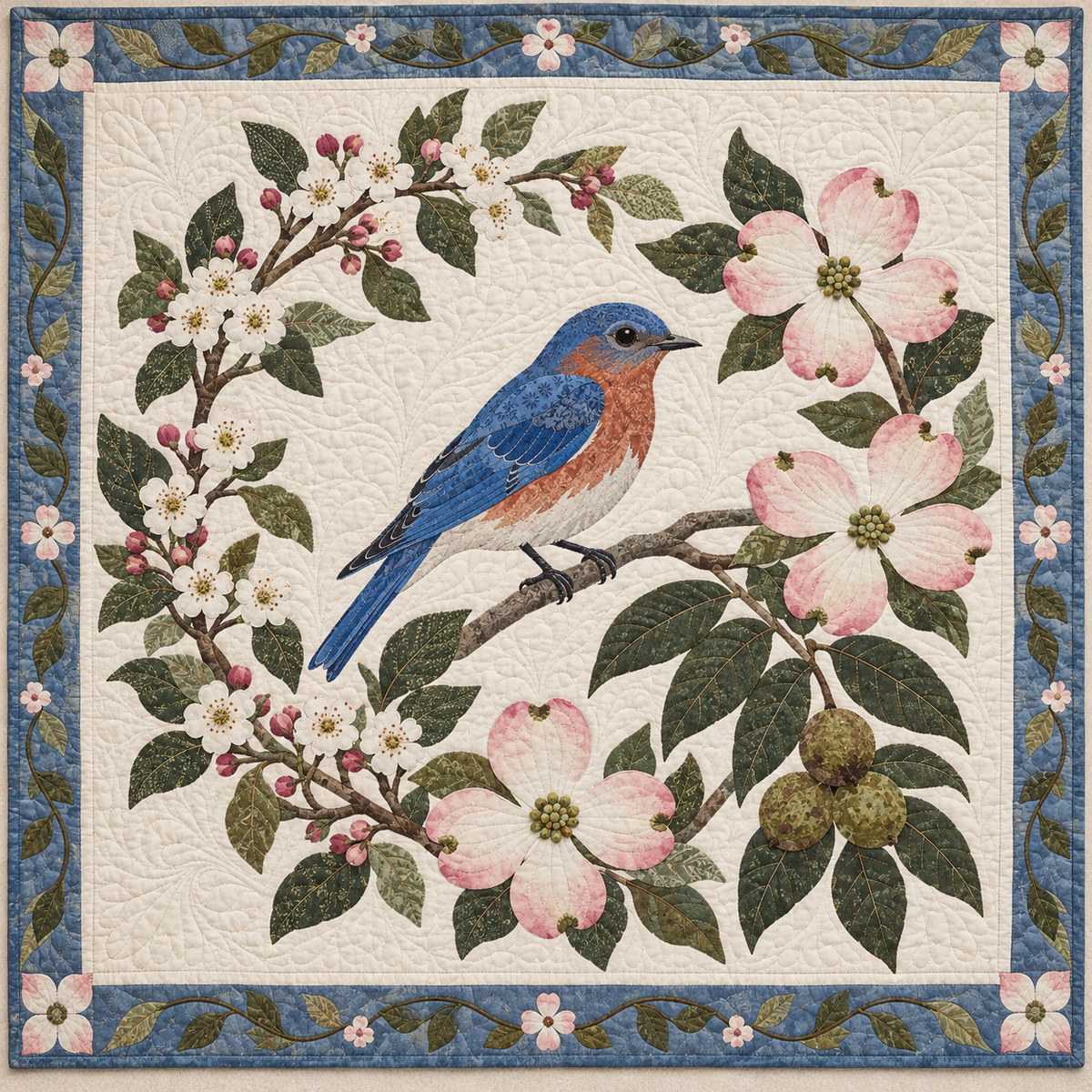 Missouri Bluebird Hawthorn TD181026221 Quilt Blanket