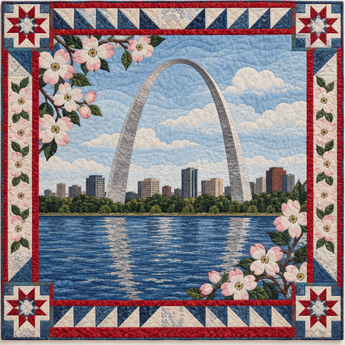 Missouri Gateway In Silver TD181026222 Quilt Blanket