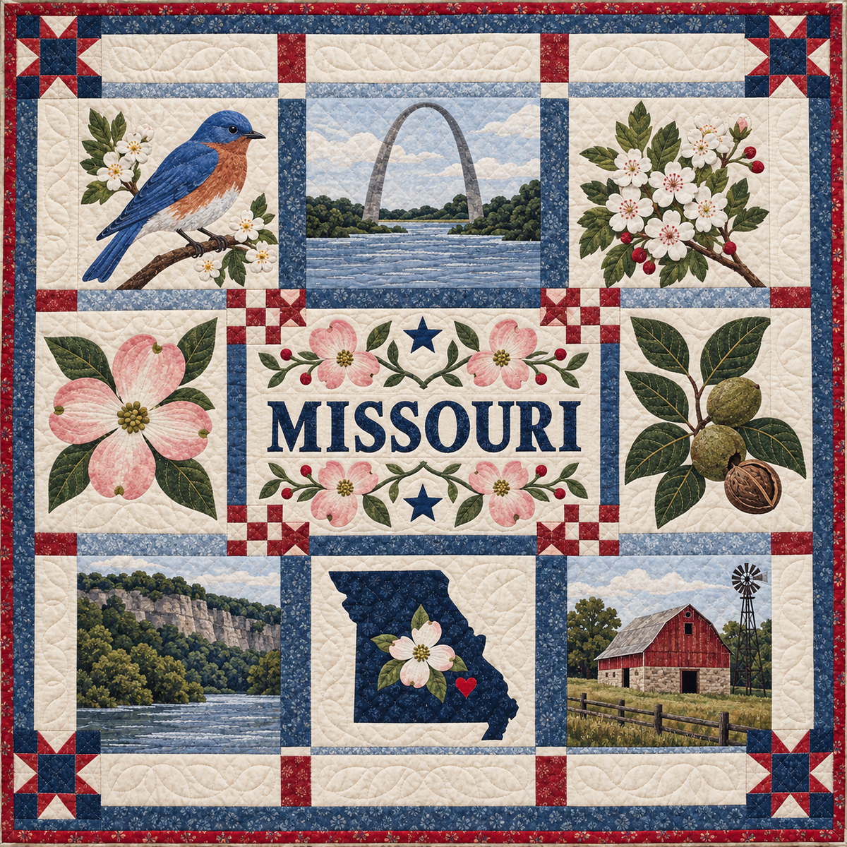 Missouri Show Me State Sampler TD181026225 Quilt Blanket
