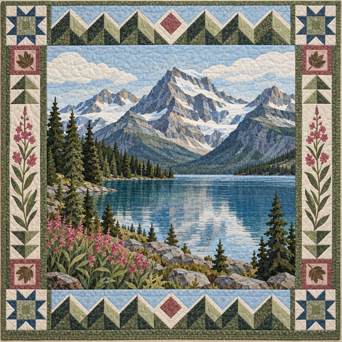 Montana Glacier Lake Light TD181026228 Quilt Blanket
