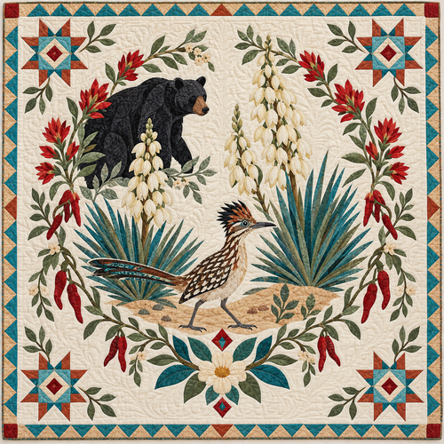 New Mexico Roadrunner Yucca TD181026254 Quilt Blanket