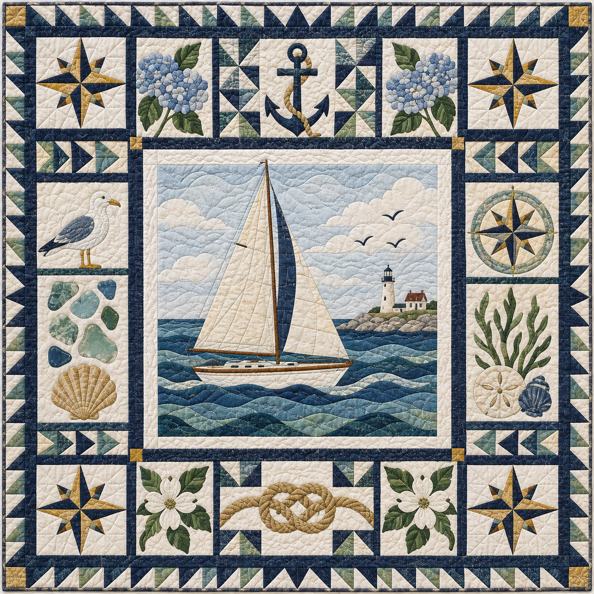 Rhode Island Harbor Regatta TD181026292 Quilt Blanket