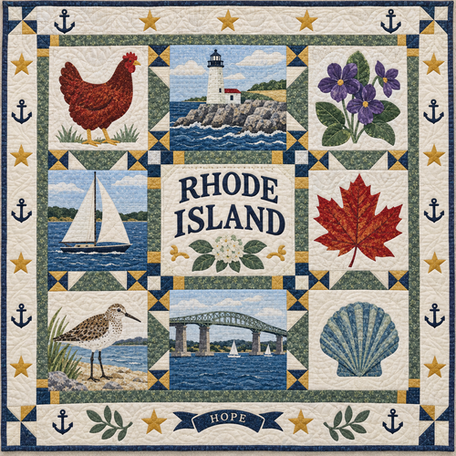Rhode Island Ocean State Hope TD181026294 Quilt Blanket