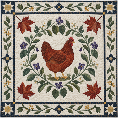 Rhode Island Violet And Red Hen TD181026295 Quilt Blanket