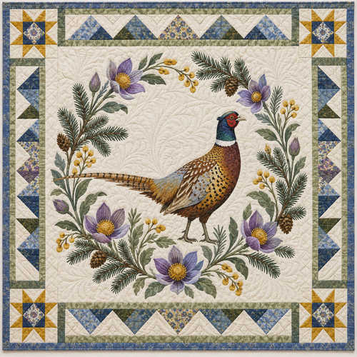 South Dakota Pheasant Pasque TD181026305 Quilt Blanket