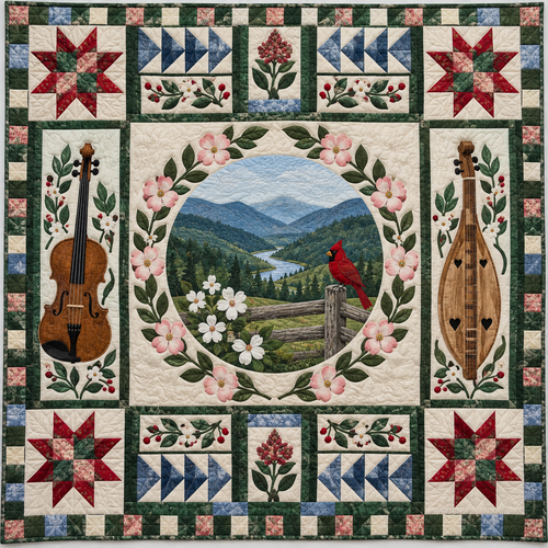West Virginia Mountain Melodies TD181026338 Quilt Blanket