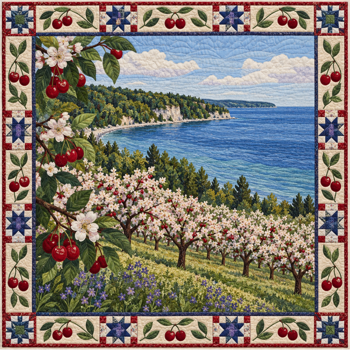 Wisconsin Door County Blossoms TD181026343 Quilt Blanket