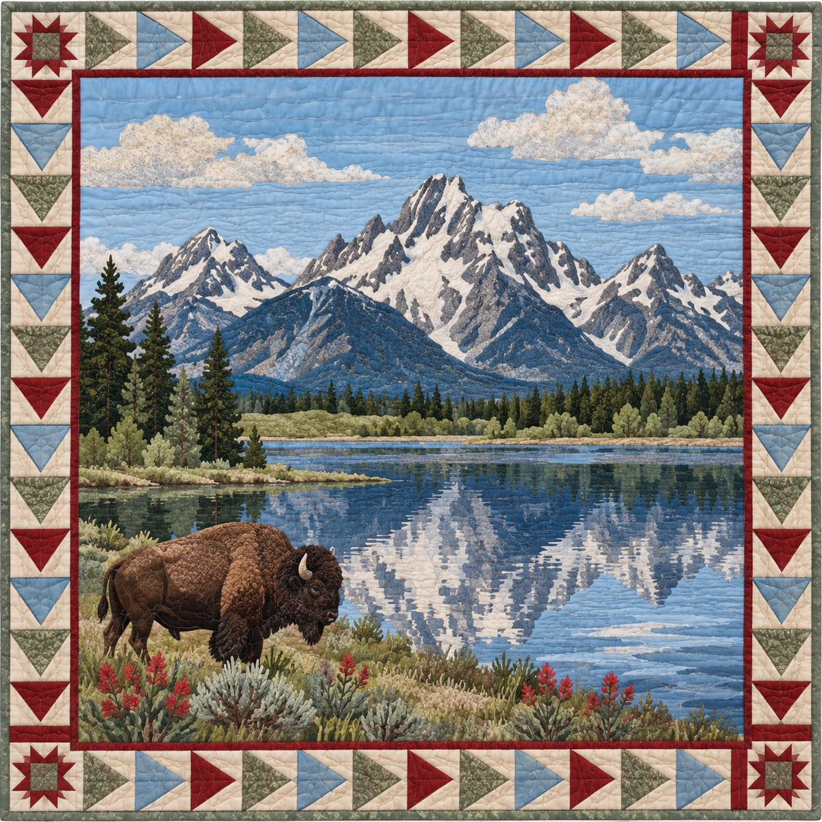 Wyoming Teton Reflection TD181026349 Quilt Blanket