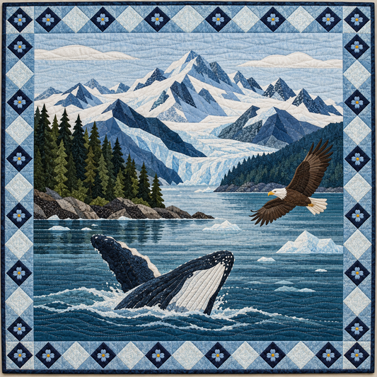 Alaska Fjord Passage quilt blanket