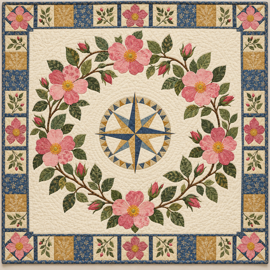 Iowa Wild rose Garden quilt blanket