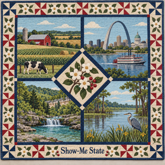 Missouri Show-Me State Sampler quilt blanket