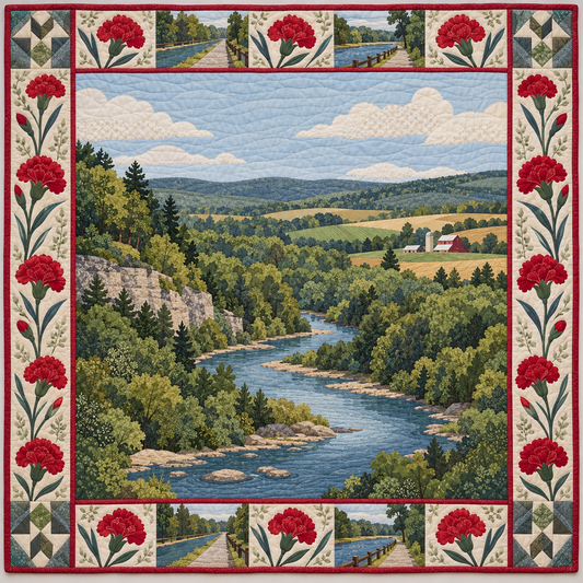 Ohio Carnation Riverways quilt blanket