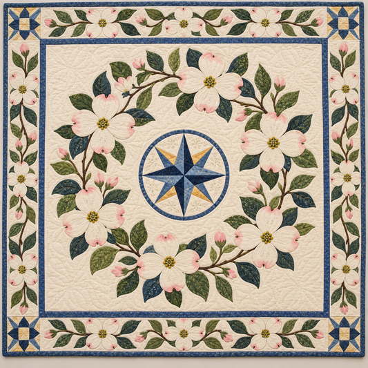 Virginia Flowering dogwood Garden quilt blanket