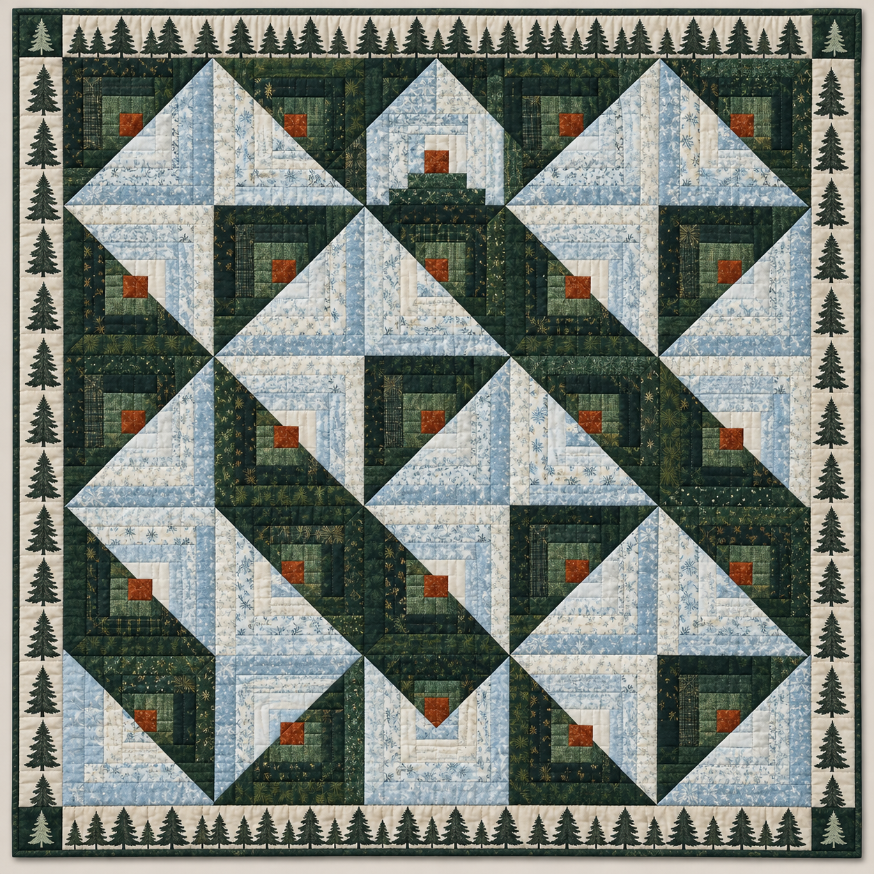 Michigan White Pine Log Cabin TD211026029 Quilt Blanket – Little Quilt ...