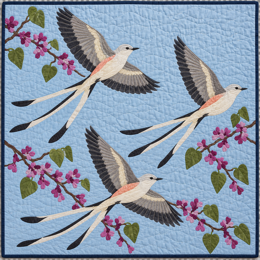 Oklahoma Scissortail Flight Quilt Blanket