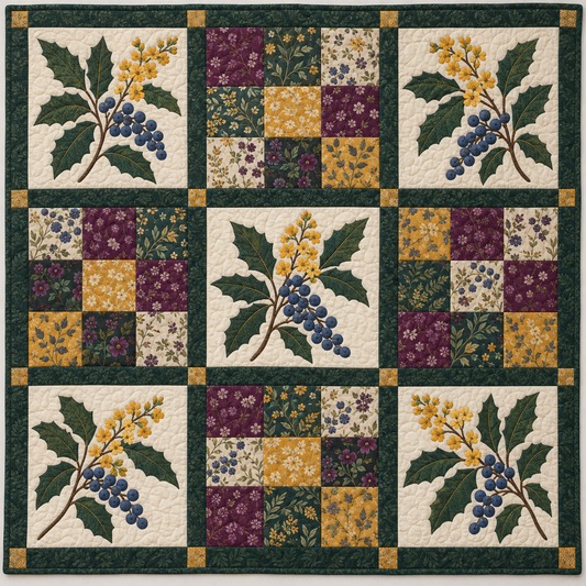 Oregon Grape Leaf Lattice Quilt Blanket