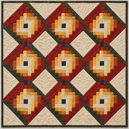 Wisconsin Maple Barn Raising Quilt Blanket