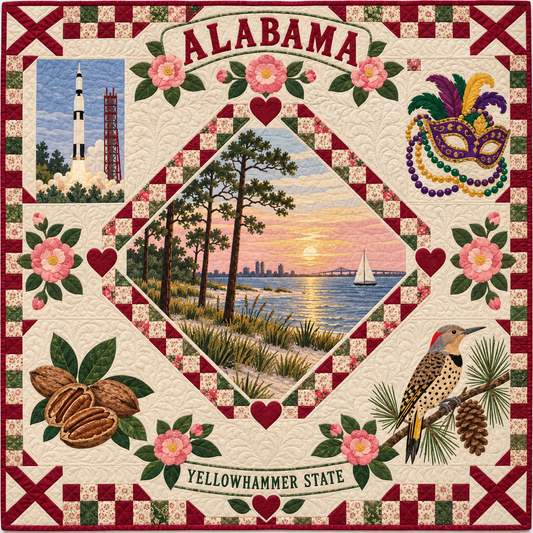 Alabama Yellowhammer Heritage Quilt Blanket
