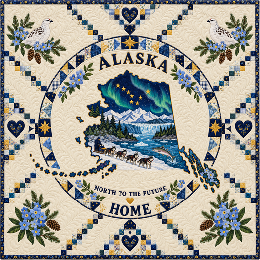 Alaska Home Map Quilt Blanket