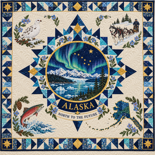 Alaska Aurora Star Medallion Quilt Blanket