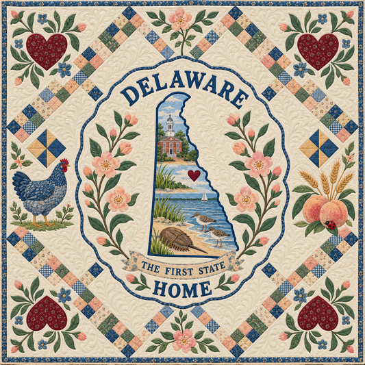Delaware Home Map Quilt Blanket