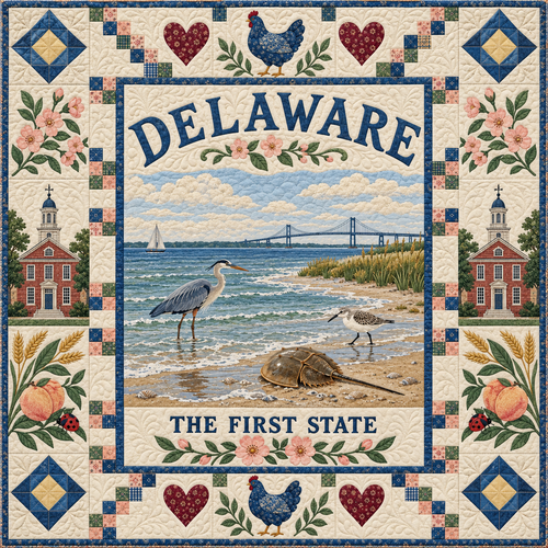 Delaware Delaware Bay Shore Quilt Blanket