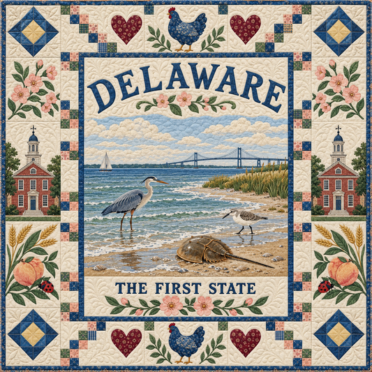 Delaware Delaware Bay Shore Quilt Blanket