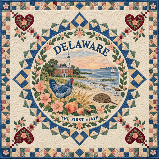 Delaware Bay Garden Medallion Quilt Blanket