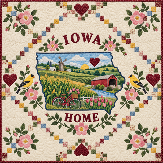 Iowa Home Map Quilt Blanket
