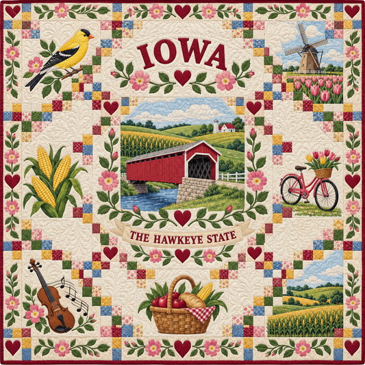 Iowa Hawkeye Heritage Quilt Blanket
