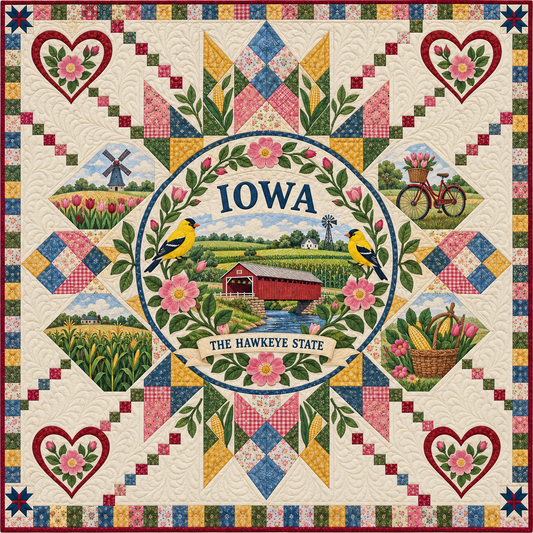 Iowa Harvest Star Medallion Quilt Blanket