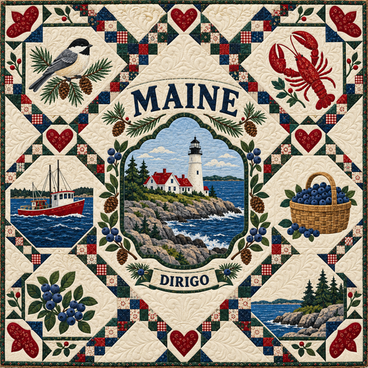 Maine Coastal Heritage Quilt Blanket