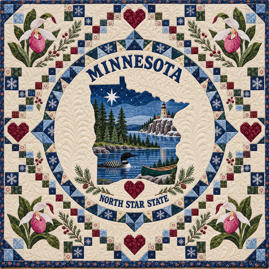 Minnesota Home Map Quilt Blanket