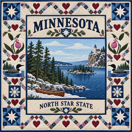 Minnesota North Shore Lake Quilt Blanket