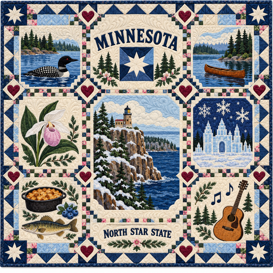 Minnesota North Star Heritage Quilt Blanket