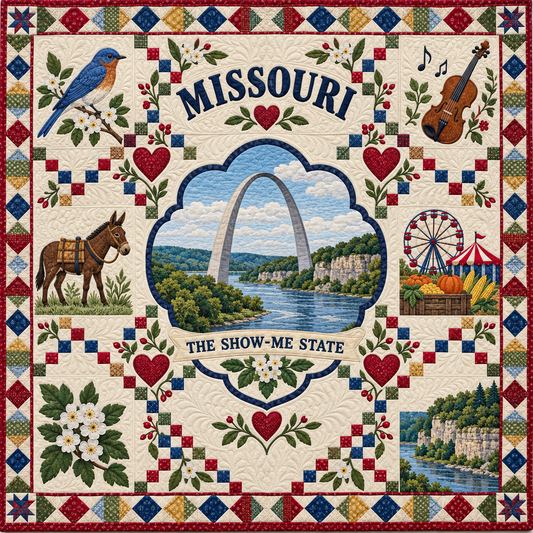 Missouri Show Me State Heritage Quilt Blanket