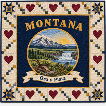 Montana Oro Y Plata Medallion Quilt Blanket